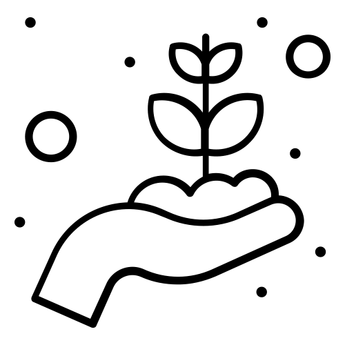 אייקון - יד מחזיקה צמח
